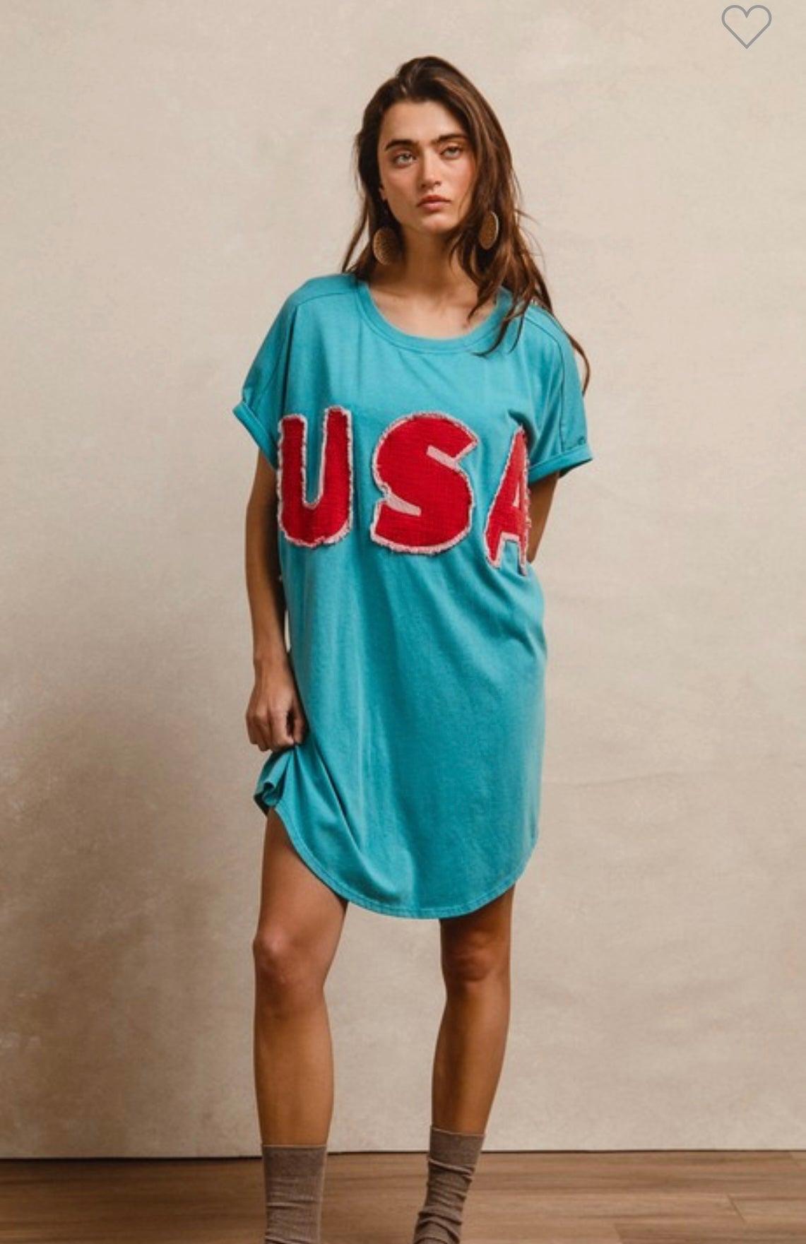 USA vintage turquoise jersey dress