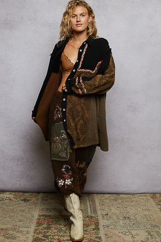 toffee balloon sleeve dress/jacket