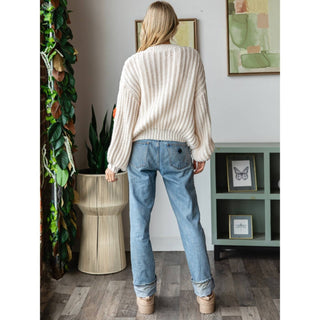 coral flower cardi
