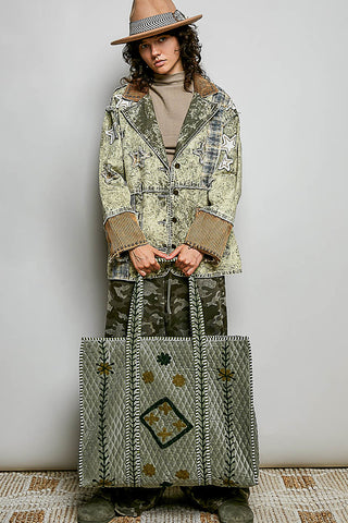 sage green oversized tote