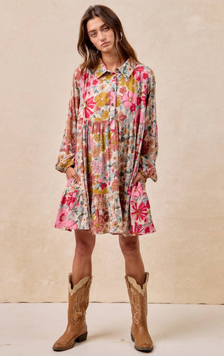 vintage-inspired floral tunic dress