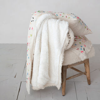 hand-embroidered cotton slub lumbar