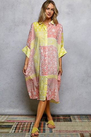 pink lemonade bandana print dress