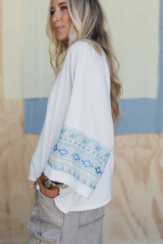 ivory aztec top