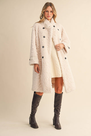 winter white faux fur coat