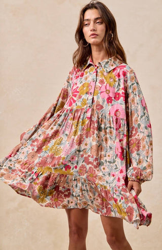 vintage-inspired floral tunic dress