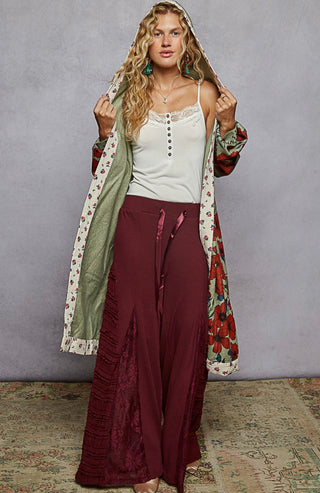 olive floral kimono