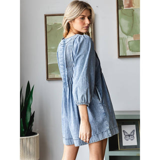olive washed denim romper