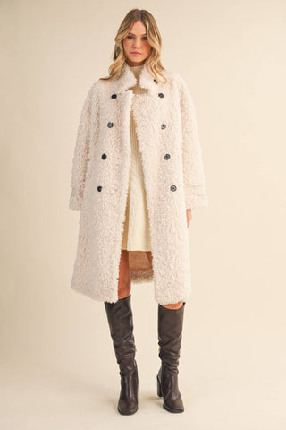 winter white faux fur coat