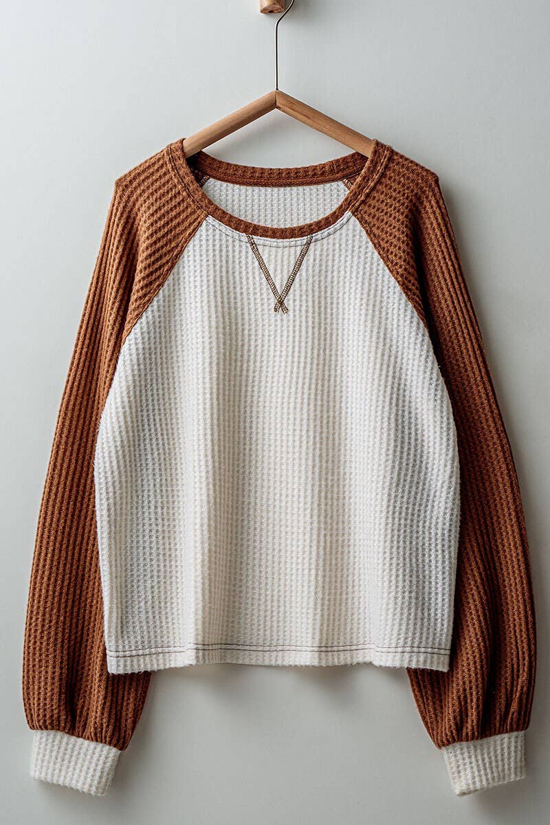 waffle knit baseball raglan