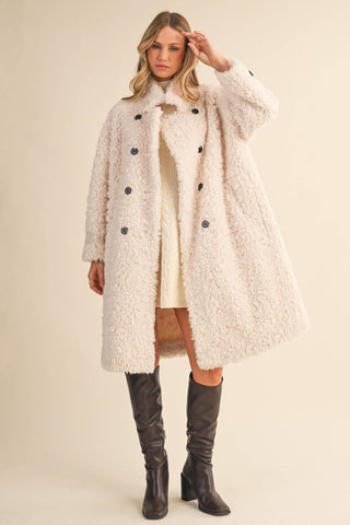 winter white faux fur coat