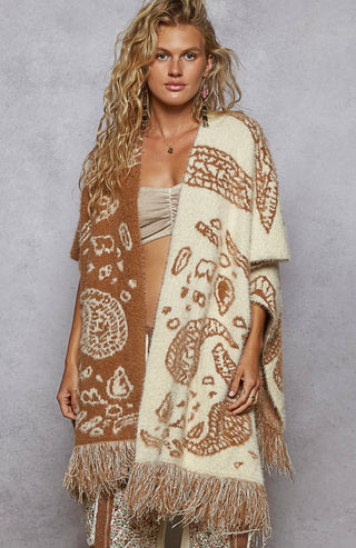mohair paisley poncho