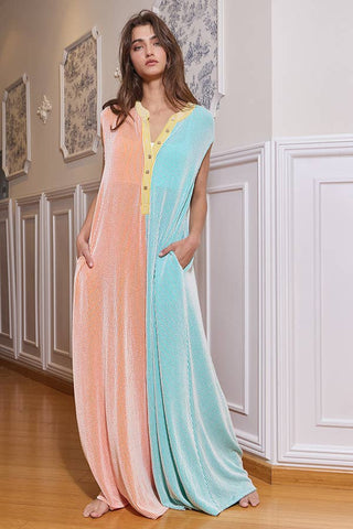 orange + aqua ribbed jumpsuit