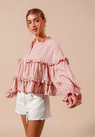 blush boho top