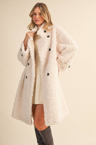 winter white faux fur coat