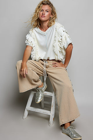 stevie studded lace + knit top