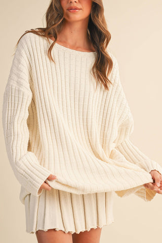 mahogany tunic + pleated skirt set