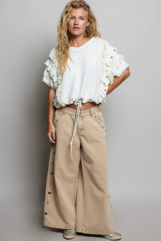 stevie studded lace + knit top