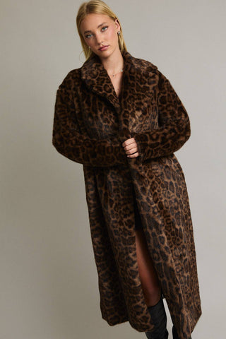 long leopard print coat