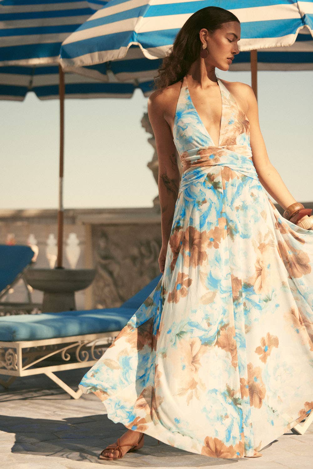 floral mesh maxi