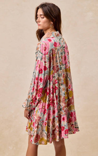 vintage-inspired floral tunic dress