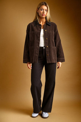 mocha corduroy barn jacket
