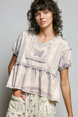 pink marble butterfly top