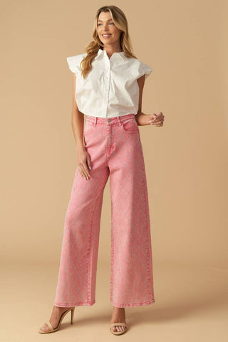 bubblegum pink washed twill pant