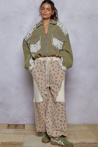 moss quilted denim jacket