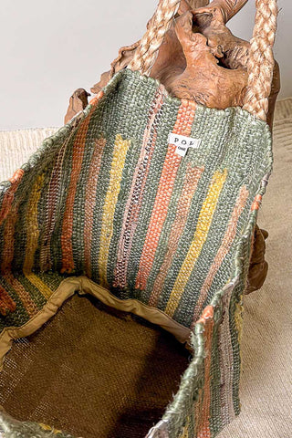 olive handwoven tote