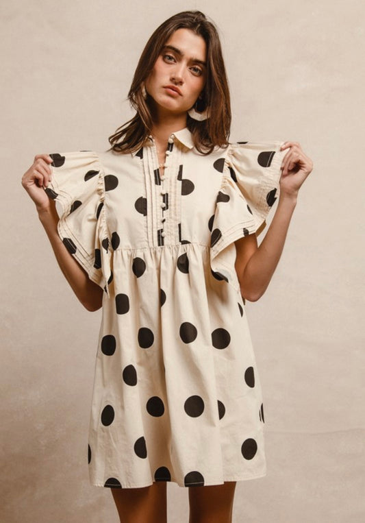 black polka dot dress