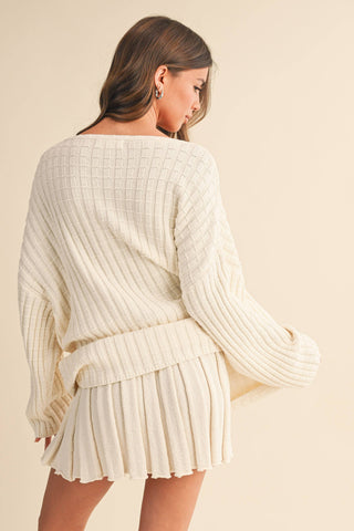 mahogany tunic + pleated skirt set