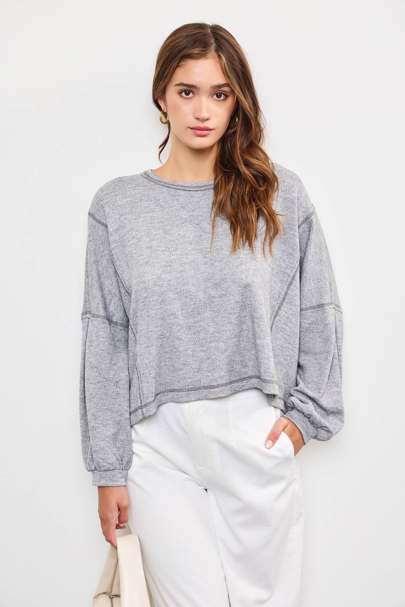 gray crop top