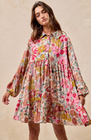 vintage-inspired floral tunic dress