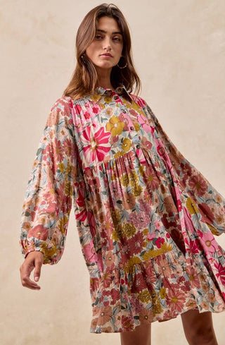 vintage-inspired floral tunic dress
