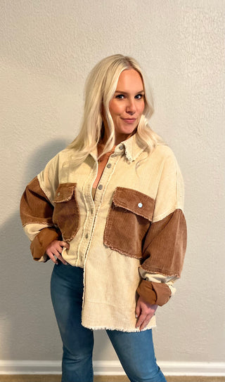 teddy bear corduroy shacket