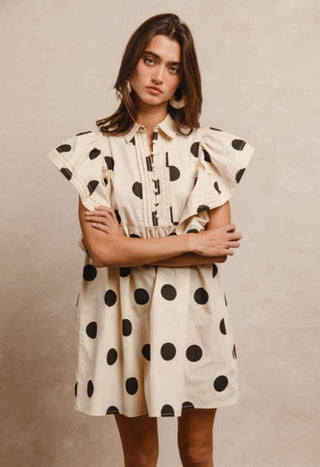 black polka dot dress
