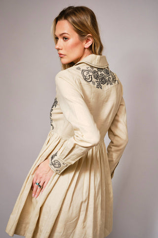 linen vintage flare dress