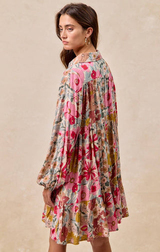 vintage-inspired floral tunic dress