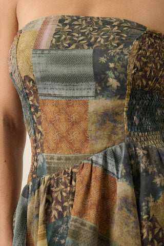 PRE-ORDER (ETA 5/27) patchwork print chiffon mini dress