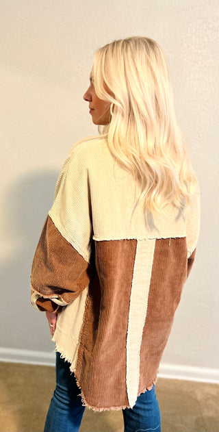 teddy bear corduroy shacket