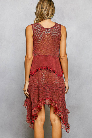 powder brick handkerchief dress