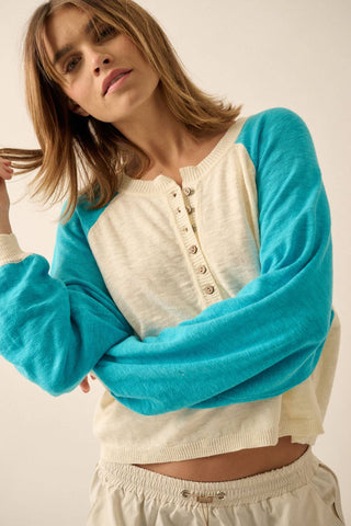 french blue raglan sweater