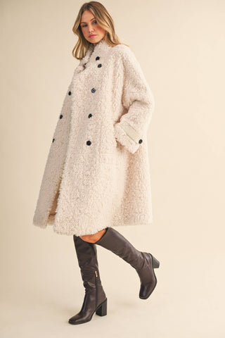 winter white faux fur coat