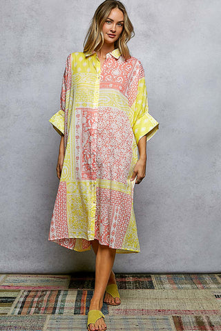 pink lemonade bandana print dress