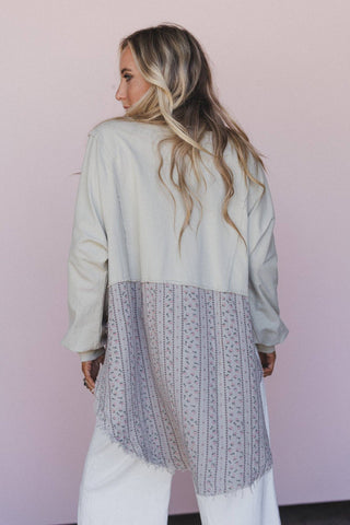 sage print contrast top