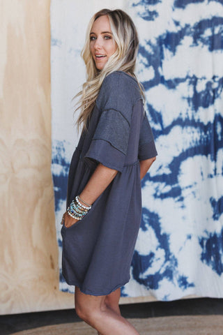 moonlit tunic dress - charcoal