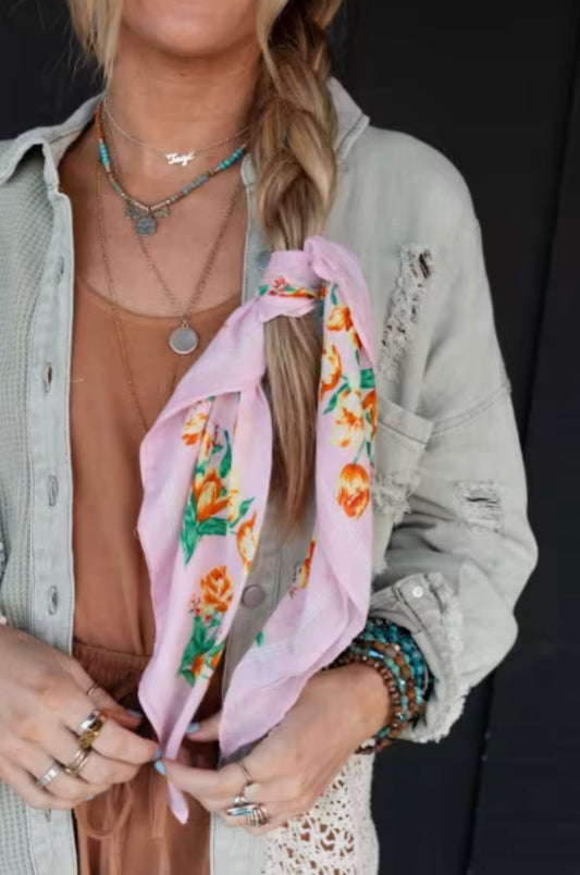 orchid bloom bandana - pink