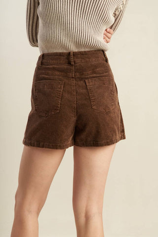 mocha washed corduroy skort