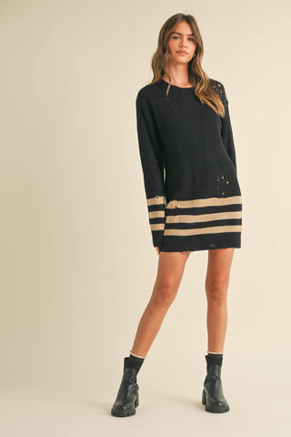distressed sweater dress